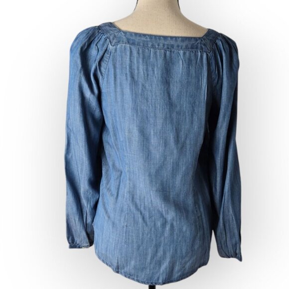 Talbots Chambray Button-Front Blouse – XS – NWT - Picture 4 of 8